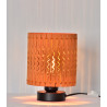 Lampe bois orange lamelles D15
