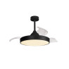 Ventilateur noir pales rétractables avec lumière D106