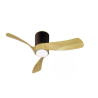 Ventilateur noir/bois 3 pales avec lumière D72 PM