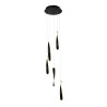 Suspension goutte torsade noir mat 5L 1800lm