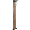 Borne verre tube aspect bois/noir E27 H100