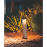 Borne verre tube aspect bois/noir E27 H65