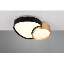 Plafonnier galet doré noir 21w 2400 lm CCT télécommande
