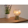 Lampe verre strie doré H20