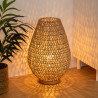 Lampe tissage effet rotin H55