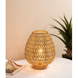 Lampe tissage effet rotin H35