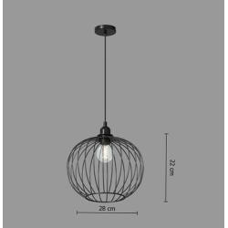 Suspension boule métal noir D 28
