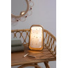 Lampe bambou blanc étoiles H28