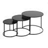Set 3 tables métal noir/bois