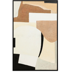 Toile peinte encadrée beige/brun 116x75