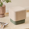 Pouf 2 en 1 cube Beige/kaki