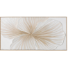 Tableau  3D fleur beige/blanc cadre bois 58x118