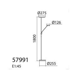 Lampadaire rond  30w 3000lm avec liseuse CCT