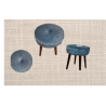 Tabouret  velours bleu p.bois noir