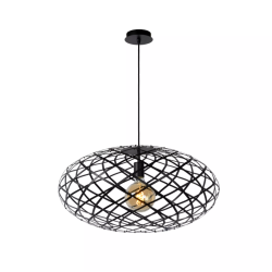 Suspension métal noir D65 E27