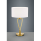 Lampe doré mat abat-jour blanc