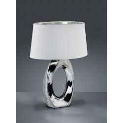 Lampe TABA chrome abat-jour blanc GM