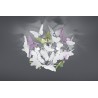 Plafonnier 3l rose/vert/blanc acryl papillons