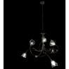 Lustre 6 lumières rouille/or v.ambre tulipes