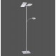 Lampadaire RUBEN carré double + liseuse nickel mat 