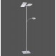 Lampadaire HANS carré + liseuse nickel mat 