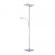 Lampadaire HANS carré + liseuse nickel mat 