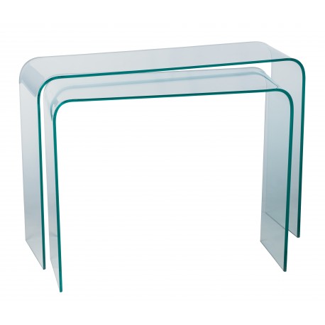 Console en verre 12mm double cuisson transparent