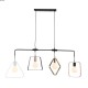 Suspension mix forme cuivre/blanc/laiton/noir