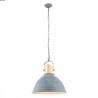 Suspension ciment métal blanchi/bois D48