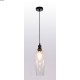 Suspension verre transp. allongé câble torsadé noir 