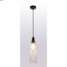 Suspension verre transp. allongé câble torsadé noir