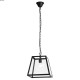 Suspension lanterne métal noir 4 faces verre 