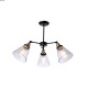 Suspension 3L noir/laiton verre cône télescopique