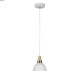 Suspension cable textile blanc/laiton/bois