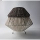 Lampe bambou tissage blanc gris