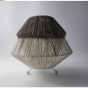 Lampe bambou tissage blanc gris