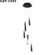 Suspension goutte torsade noir mat 5L 