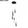 Suspension goutte torsade noir mat 5L 