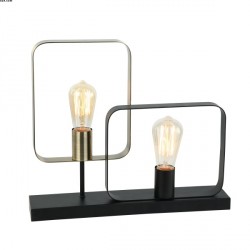 Lampe double rectangle noir et laiton 2L