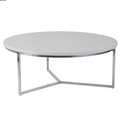 Table basse métal/bois gris brillant 