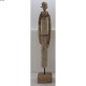Statuette bois naturel métal nois