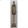 Statuette bois naturel métal nois