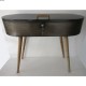 Console coffre métal noir acier/bois sapin 