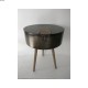 Bout de canapé coffre métal noir acier/bois sapin 