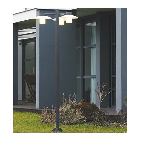 Aubanne lampadaire 3L gris anthracite 006 verre clair H2185