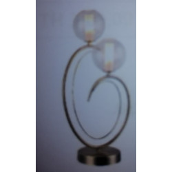 Lampe 2 lumières laiton verre boule/tube transparent 