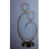 Lampe 2 lumières laiton verre boule/tube transparent 