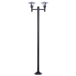 Newpark lampadaire exterieur design col droit tête double