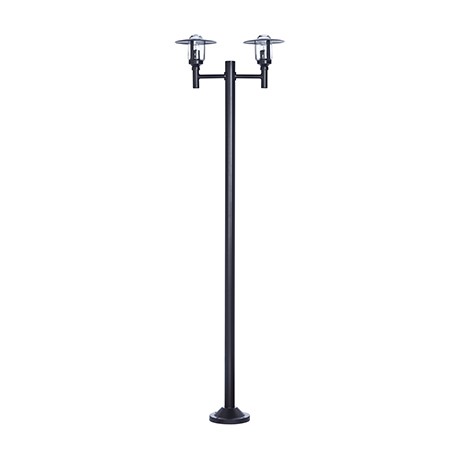 Newpark lampadaire exterieur design col droit tête double