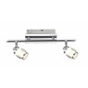 Spot 2l métal et acrylique nickel satiné/blanc 3.5w 450lm